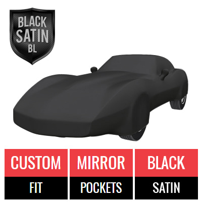 Black Satin BL - Black Car Cover for Chevrolet Corvette 1973 Coupe 2-Door