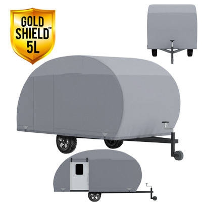 Gold Shield 5L - RV Cover for Teardrop Trailer Up to 17'7" Long with Door in Back